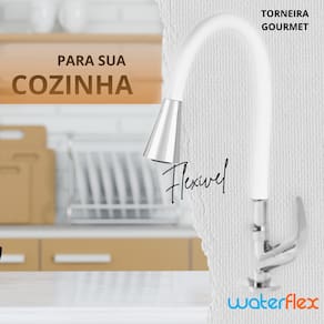 Torneira de Cozinha Duplo Jato Branca Flexível Gourmet ABS Luxo Bancada