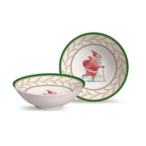 Conjunto 6 bowls decorados Acetinado Ho Ho Ho Natal