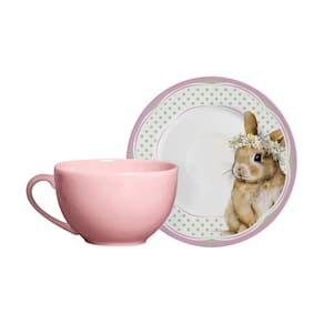 Conjunto com 6 Xícaras de Chá com Pires Coelha Agnes 250 ml
