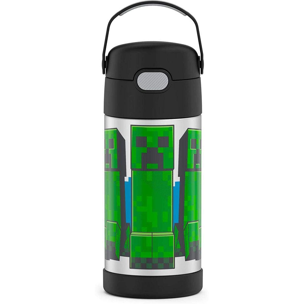 THERMOS FUNTAINER 12 Onças de aço inoxidável vácuo isolado crianças garrafa de palha, Minecraft