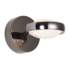 Arandela Beep Preto l12cm c20cm a6cm 1xled Integrado 9w 3000k 500lm Ip20 Preto