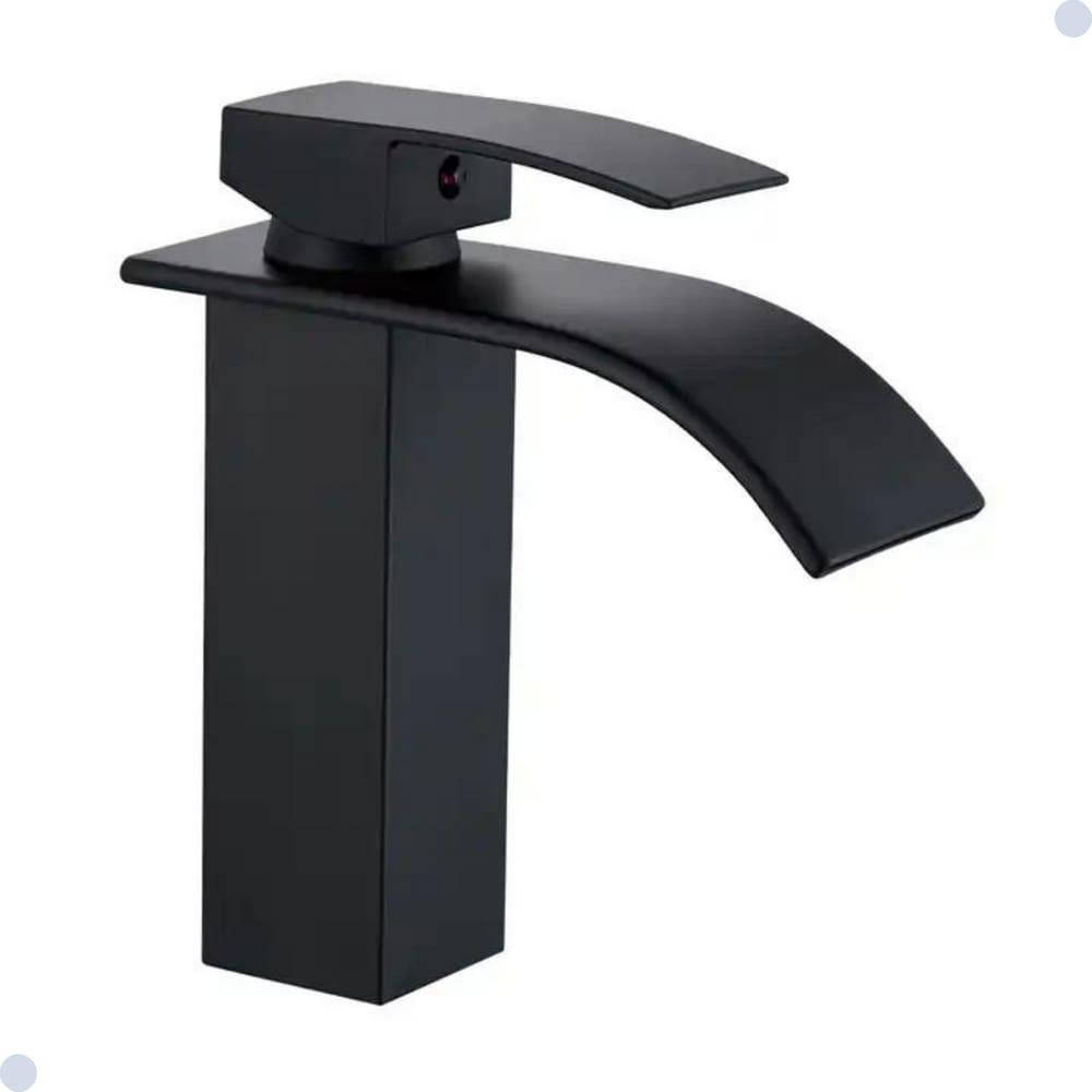 Torneira Banheiro Cascata Monocomando Baixa Black Preto