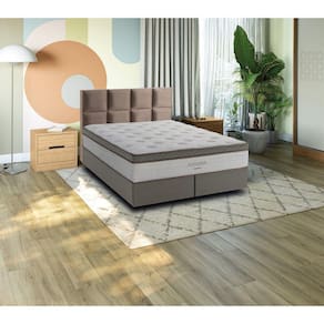 Cabeceira de Estrutura de Madeira Estofada 160x120cm Cinza