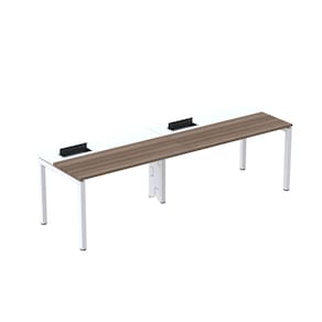 Mesa Plataforma para Coworking para 2 Pessoas 110x792 Psc110 Walnut/Branco