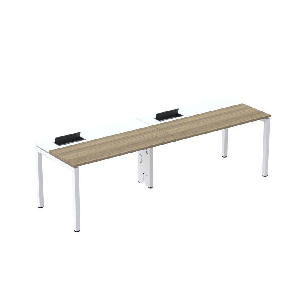 Mesa Plataforma para Coworking para 2 Pessoas 140x792 Psc140 Noce Marromlle/Branco