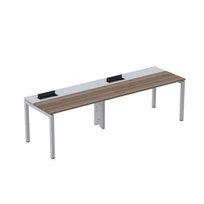 Mesa Plataforma para Coworking para 2 Pessoas 160x792 Psc160 Walnut/Cinza