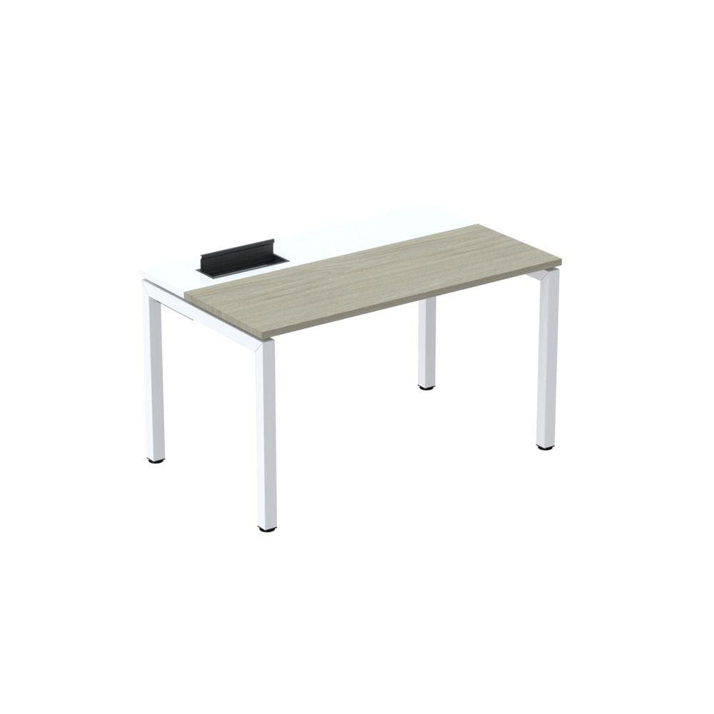 Mesa Plataforma para Coworking 120x792 Psc120 Nogueira Casablanca/Branco