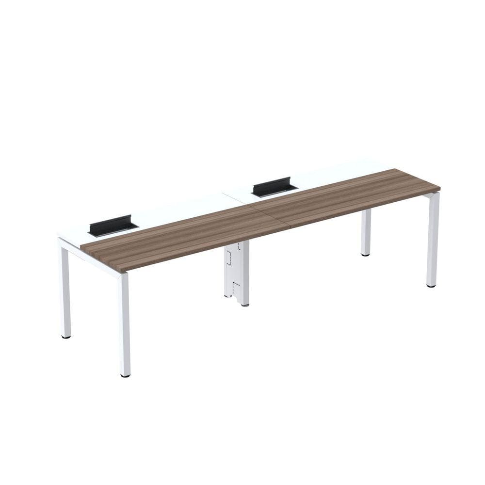 Mesa Plataforma para Coworking para 2 Pessoas 140x792 Psc140 Walnut/Branco