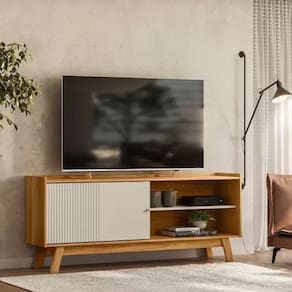 Rack 1,60m Linea Aurum Nature / Off White Tv até 65´´