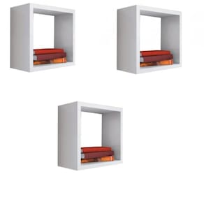 Kit 3 Nicho Decorativo 55x55x15 Cm Branco Em Mdf [f031]