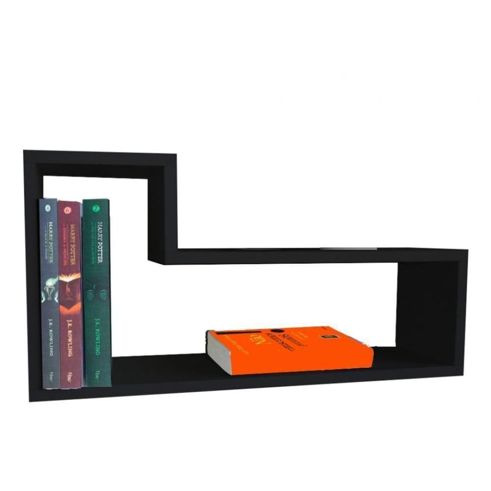 Prateleira Nicho L Em Mdf Preto [f031]