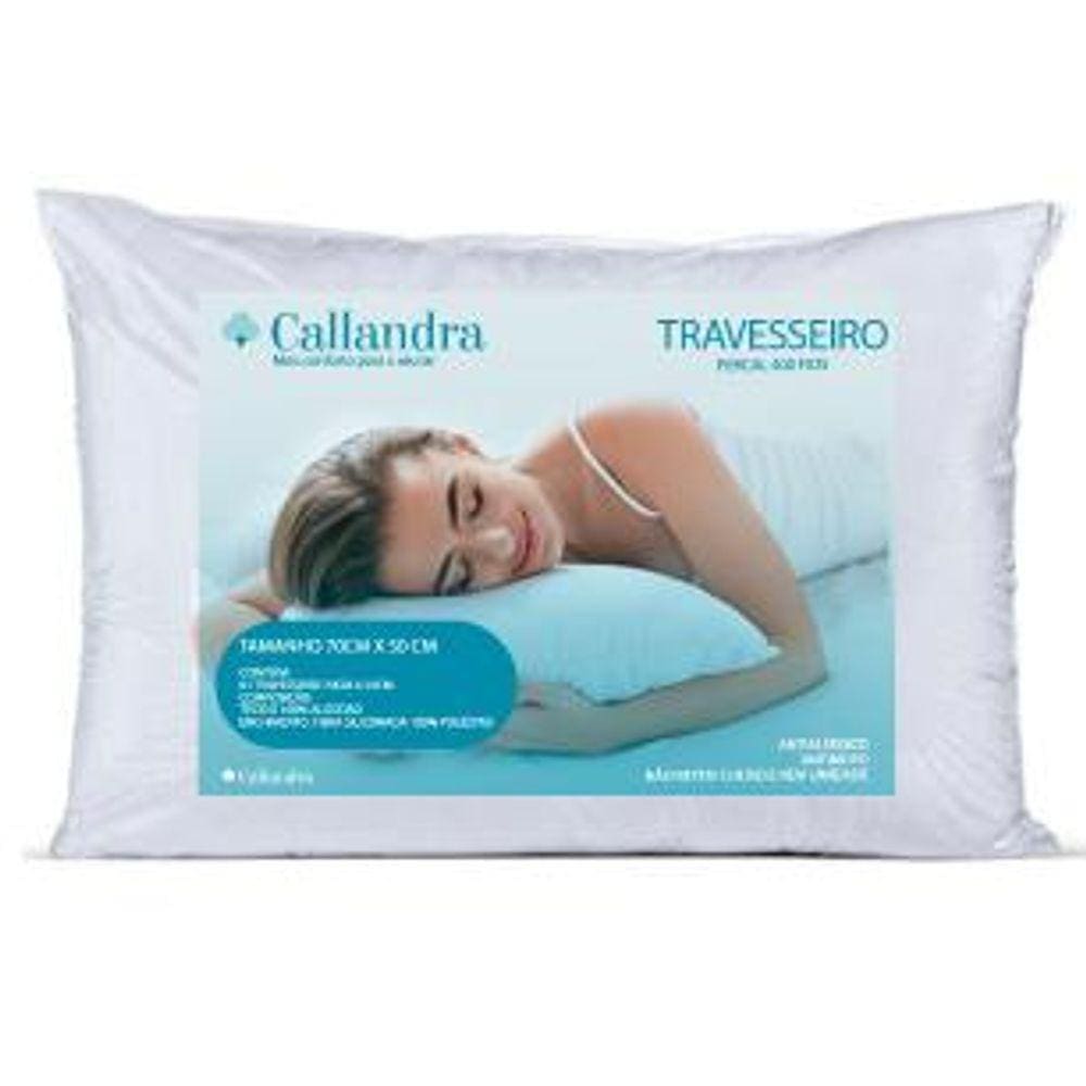 Travesseiro de Algodão Percal 200 Fios Suporte Firme Avulso