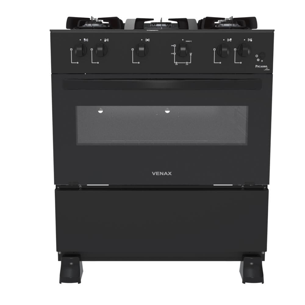 Fogao a Gas 5 Bocas Venax Picasso Line Preto