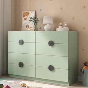 Cômoda Infantil 8 Gavetas Joy Kids CabeCasa MadeiraMadeira Verde