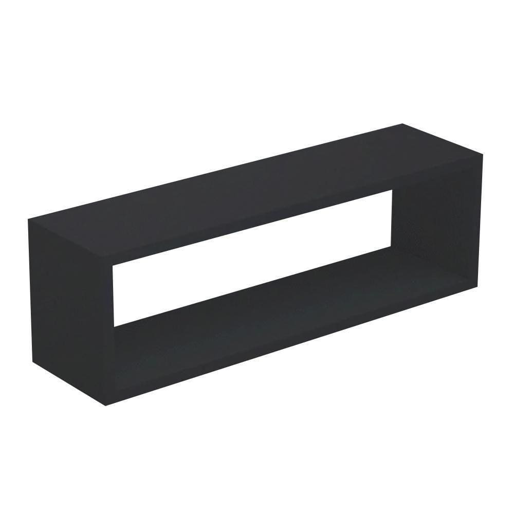 Nicho Retangular Decorativo 70x15x15 Preto Em Mdf [f031]