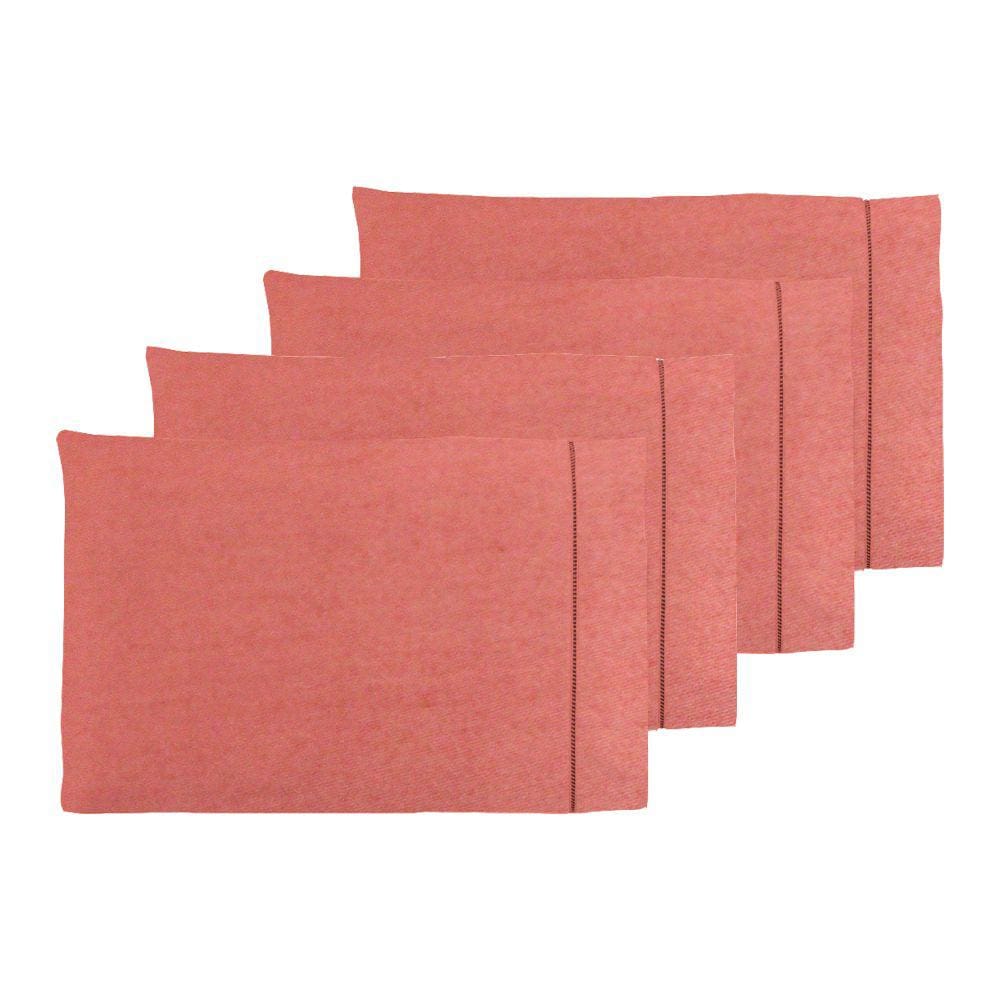 Kit 4 Fronhas Ponto Palito Percal 600 Fios Callandra