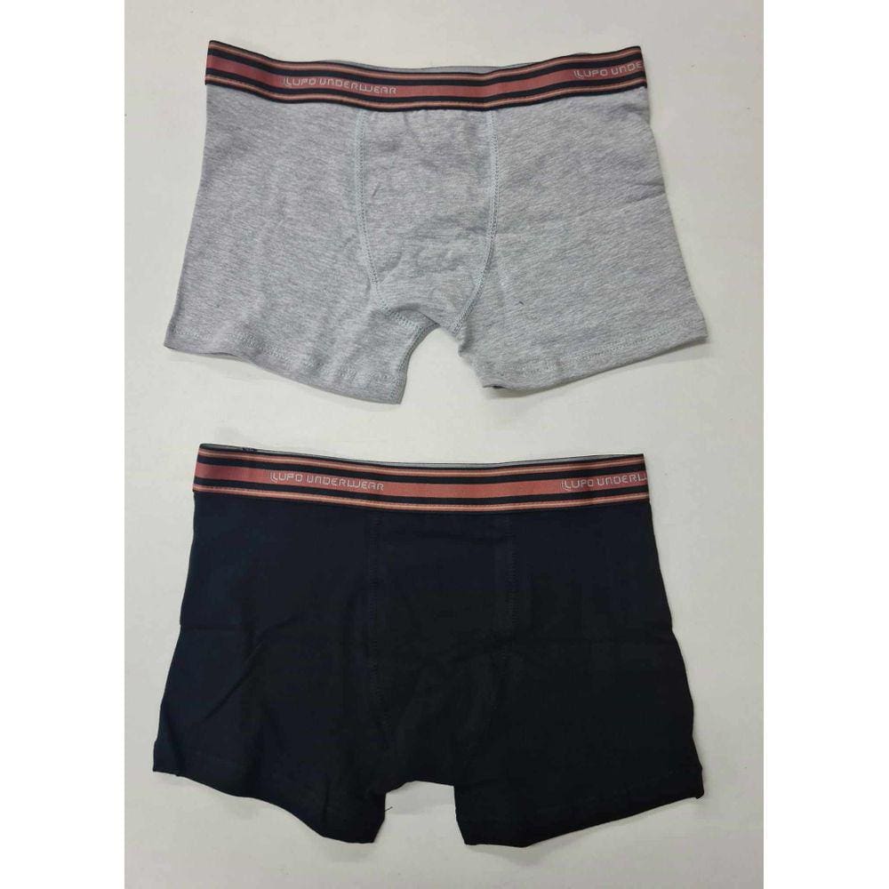 Kit 2 Cuecas boxer Infantil Algodão com Elastano Lupo 141-088.