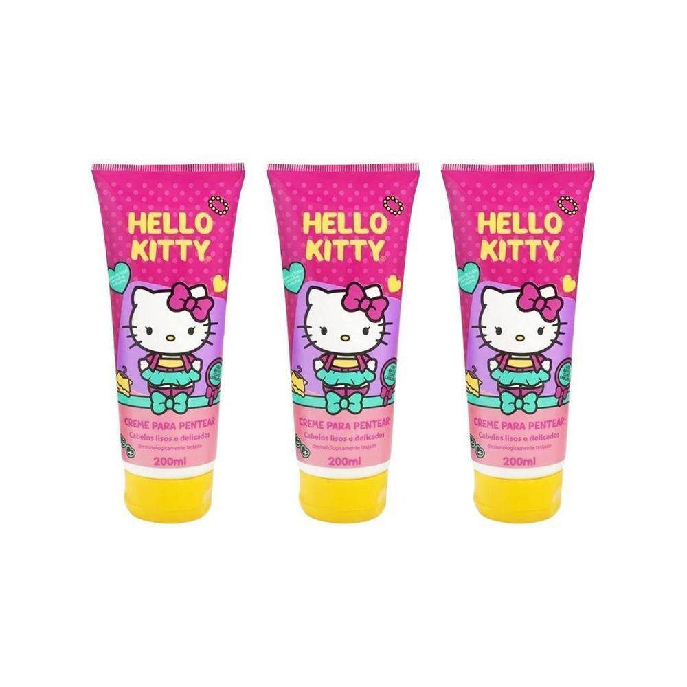 Creme De Pentear Cia Da Natureza Hello Kitty Lisos 200Ml-3Un