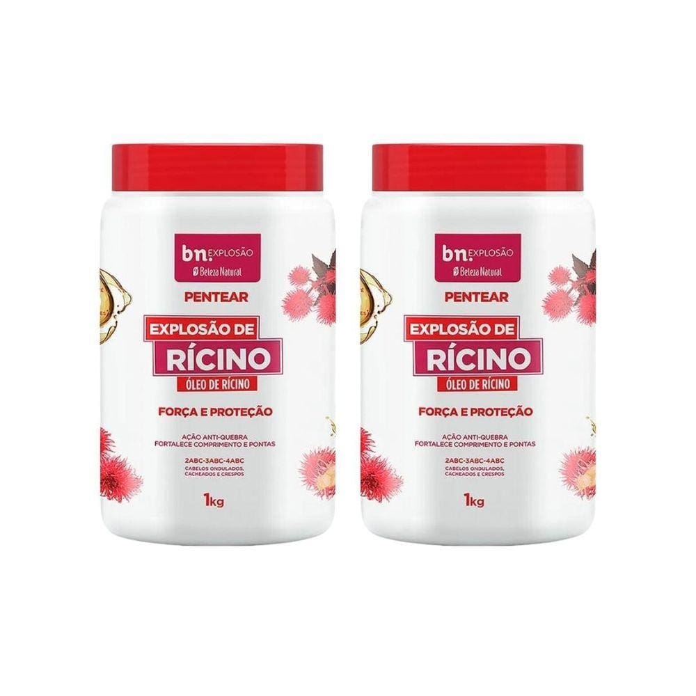 Creme Para Pentear Beleza Natural 1Kg Explosao Ricino- 2Un