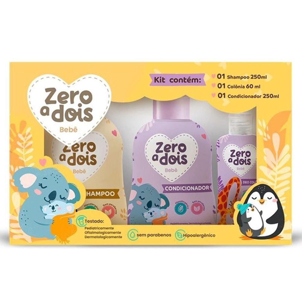 Kit Completo Presente Banho Bebê (shampoo/ condicionador/ Colônia) Cheirinho de Bebê Zero a Dois