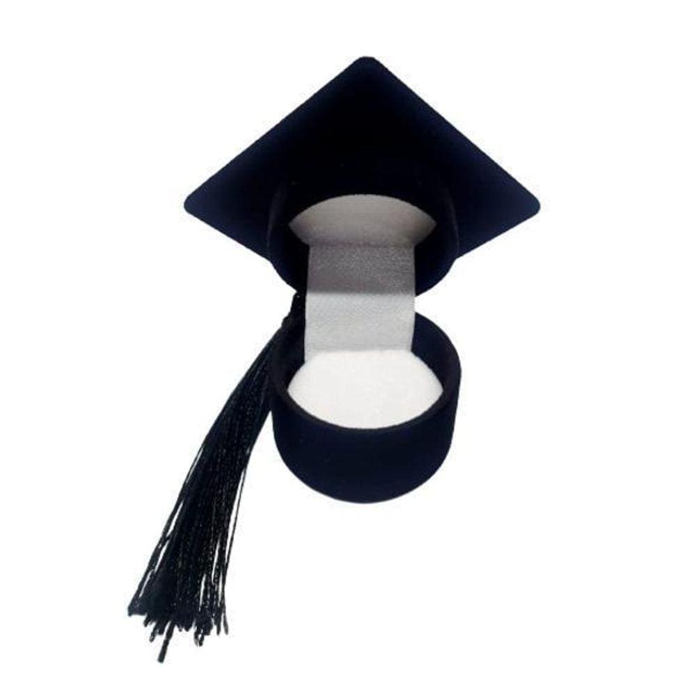 Caixinha Estojo De Veludo Para Anel De Formatura Capelo