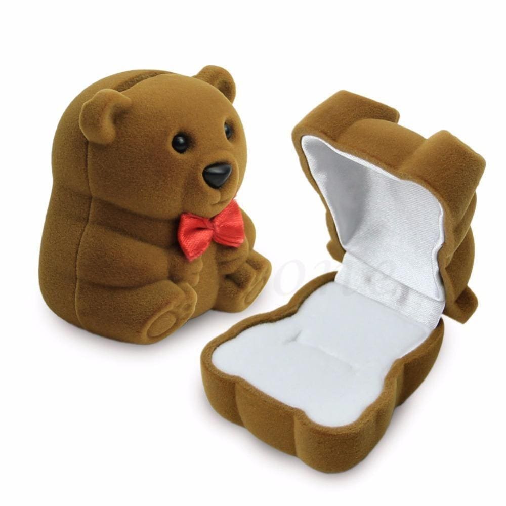 Estojo Em Veludo Urso Médio De Gravata