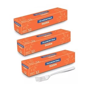 Kit 36 Garfos De Mesa Inox Búzios Tramontina Talheres Jantar