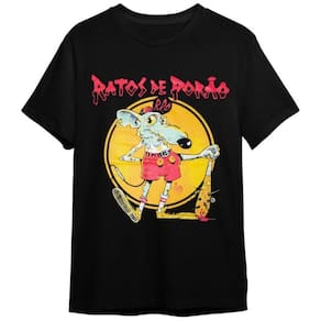 Camiseta Ratos De Porão Banda De Rock Preta Plus Size Unissex 100% Algodão
