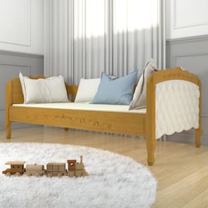 Cama Sofá com Estofado Capitonê Infantil Versailles Marrom