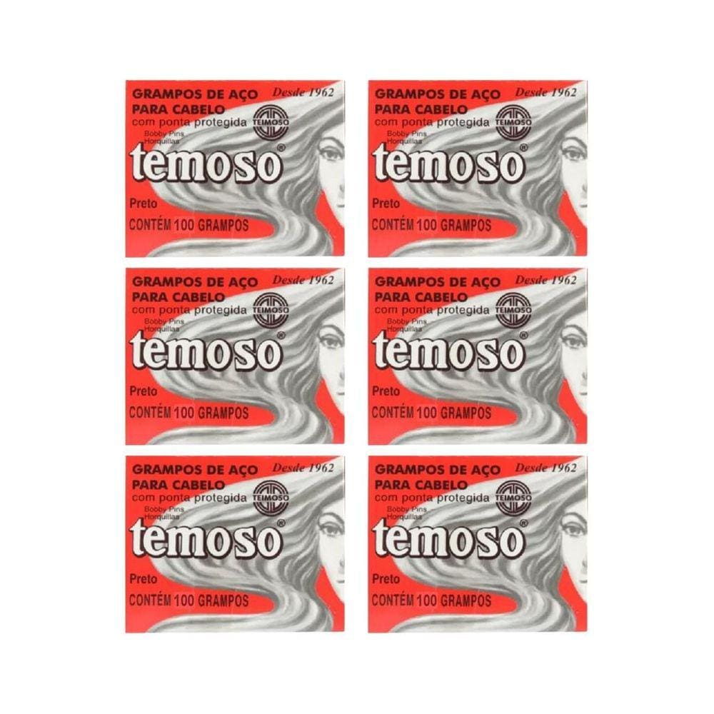 Grampo Teimoso N 5 Com 100Un Preto - Kit Com 6Un