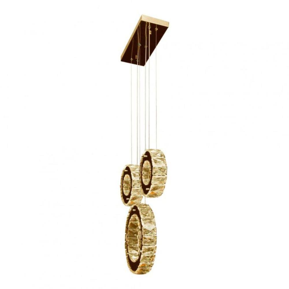 Pendente Rings 3 Aros 20w 4000k Tokyo Bronzearte Gold
