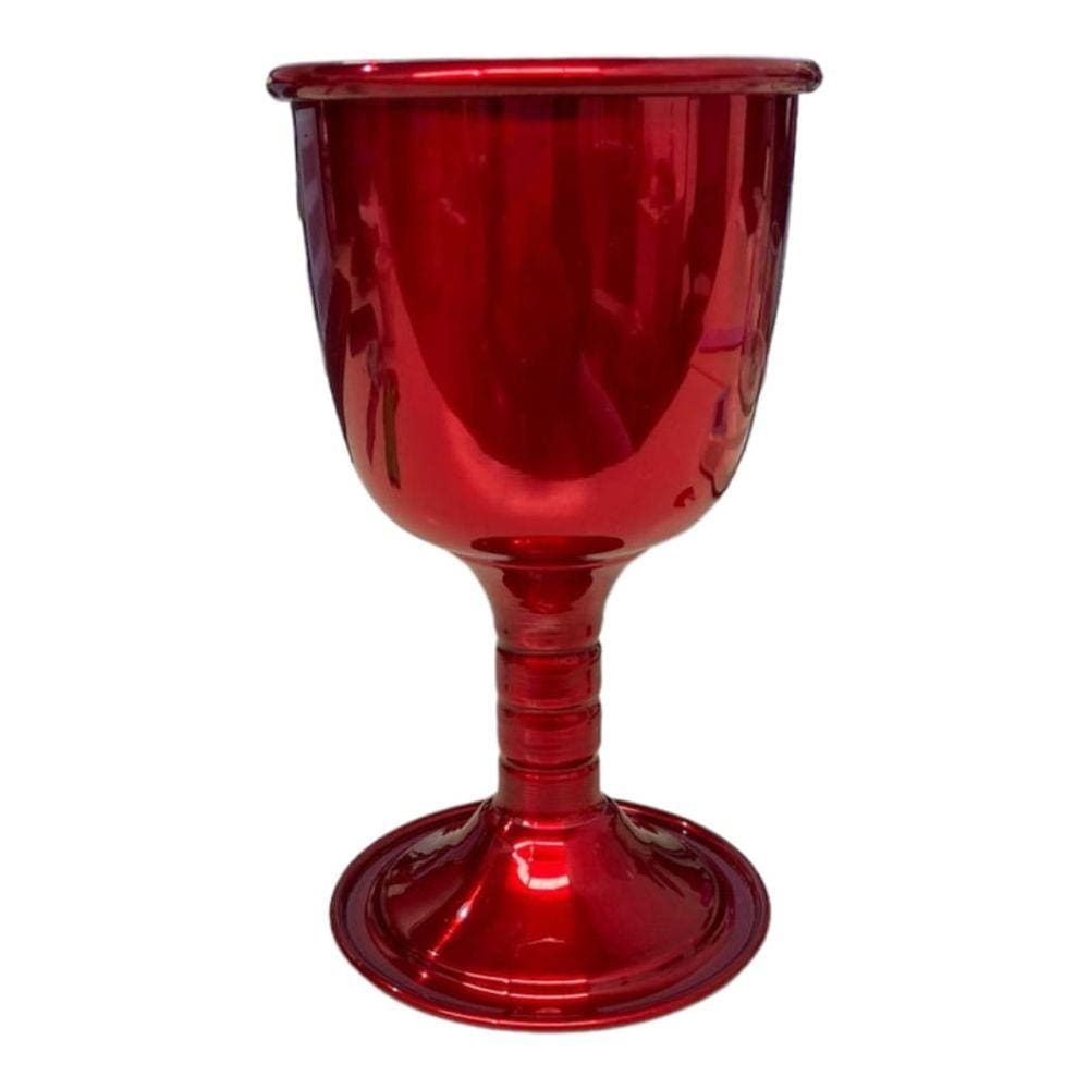 Cálice Para Ritual Alumínio Pintado de Vermelho 14cm 200 ml