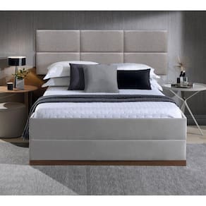 Cabeceira Modular Queen Sintético 6 Módulos 30cm X 60cm Cinza Rajado
