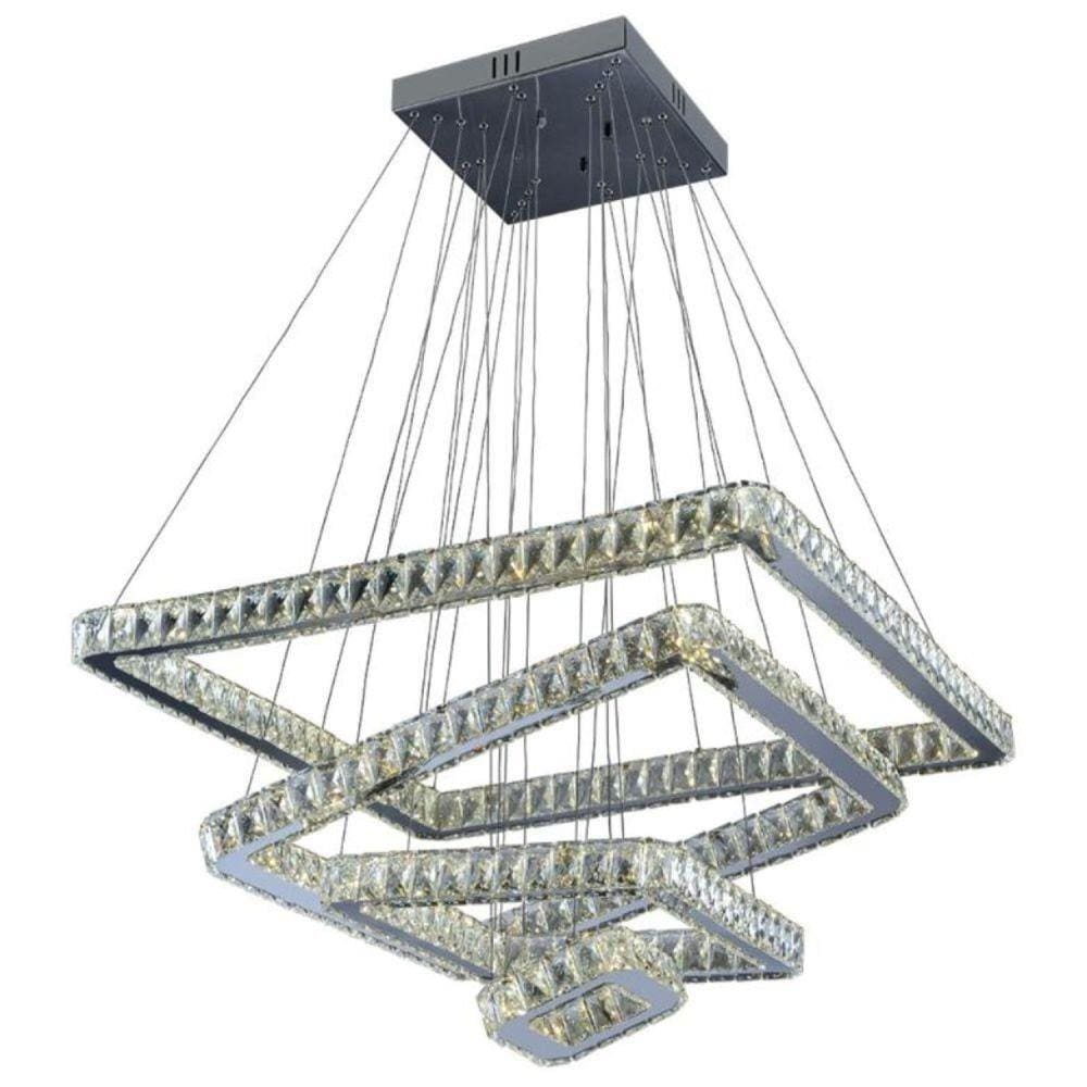 Pendente Led Quadrado Tokyo 132wtky8080132w4kqdpd Bronzearte Inox