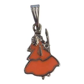 Pingente Orixá Ewa Laranja Candomblé Niquelado 23 mm
