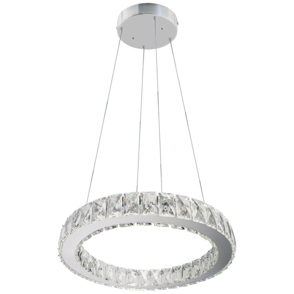Pendente Led Redondo 28w 4000k 400 Mm Tokyo Bronzearte Inox