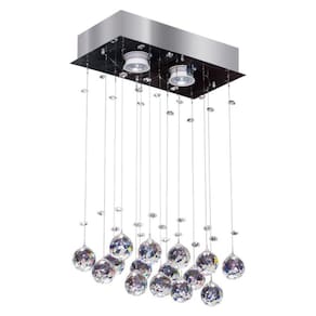 Plafon Inox 2 Luzes Gu10 5w Crystal Ball Gpf1902pf3 Bronzearte Fume