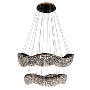 Pendente Wave Cristal 2 Aros 18 Luzes Wav18l80pd Bronzearte