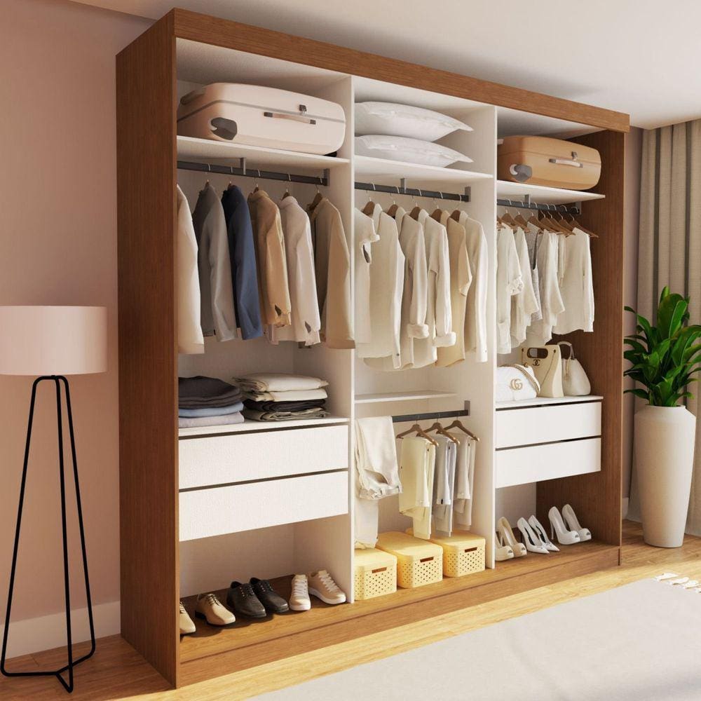 Closet Casal sem Portas 4 Gavetas Paris Carvalho
