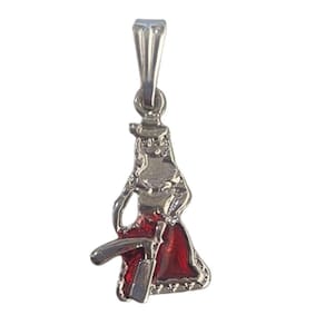 Pingente Maria Navalha Vermelho Umbanda Niquelado 24mm