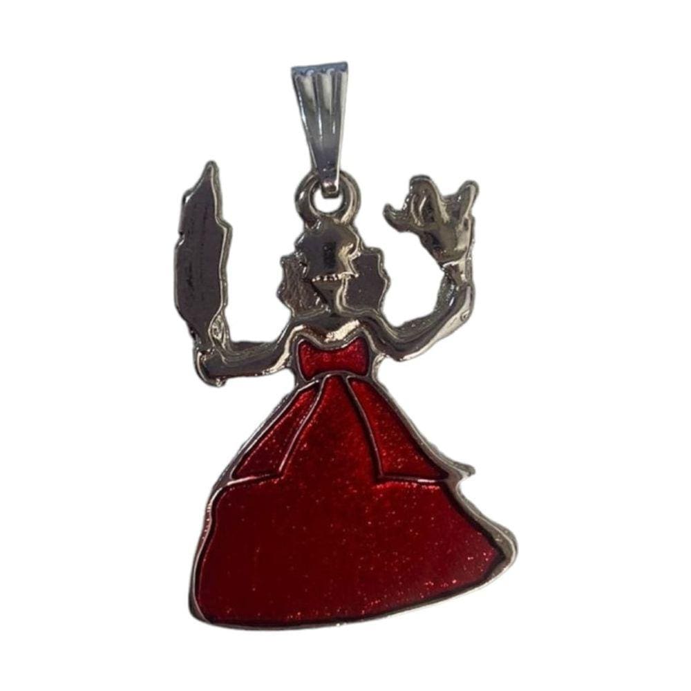 Pingente Orixá Iansã Vermelha Candomblé Niquelado 30 mm