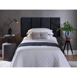 Cabeceira Modular Solteiro Sintético 4 Módulos 30cm X 60cm Preto rajado