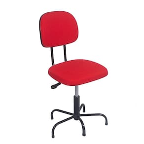 Cadeira secretaria giratoria tropical com L duplo o pistão e fixo não tem regulagem tecido vermelho