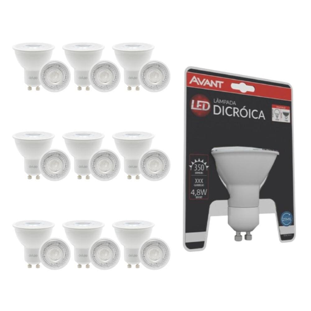 Lâmpada Led Avant Dicroica MR16 4,8W 6500K GU10 Bivolt 10 Un