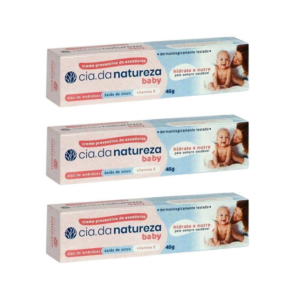 Creme Para Assaduras Cia Da Natureza Baby 45G - Kit Com 3Un