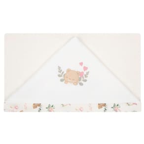 Toalha de Banho Bebê Ursinhos Bege 87x88 cm - Hug