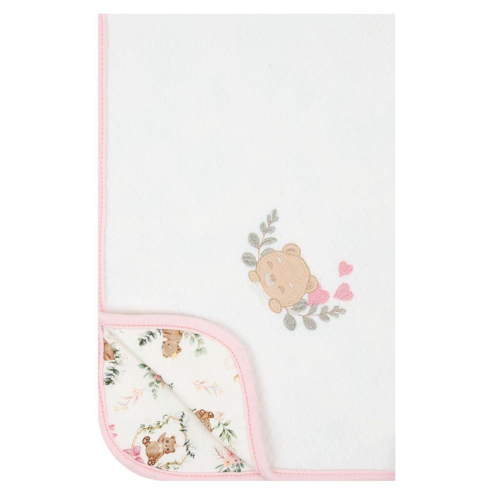 Manta para Bebê em Malha Matelasse Ursinhos Rosa - Hug