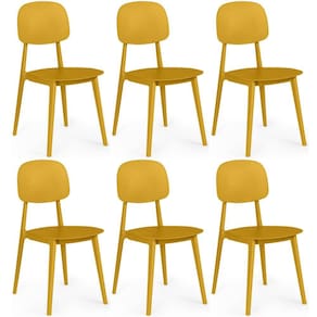 Kit 6 Cadeiras Itália para Sala/Cozinha em Polipropileno - Amarelo