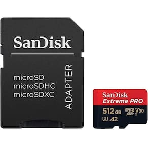 Cartão microSDXC Sandisk UHS-I Extreme 512GB - 200MB/s (com adaptador SD)