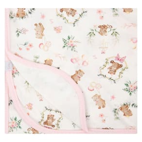 Cueiro Estampado Suedine Ursinhos Rosa Iogurte - Hug